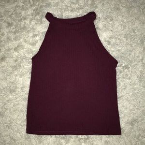 Adorable ribbed burgundy tank